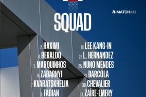 开云中国-巴黎客战南特大名单：多纳鲁马缺席，新援舍瓦利耶在列